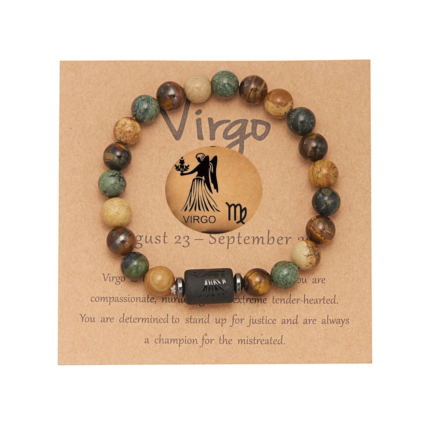Lucky 12 Constellation Tiger Eye Bracelet Unisex Zodiac