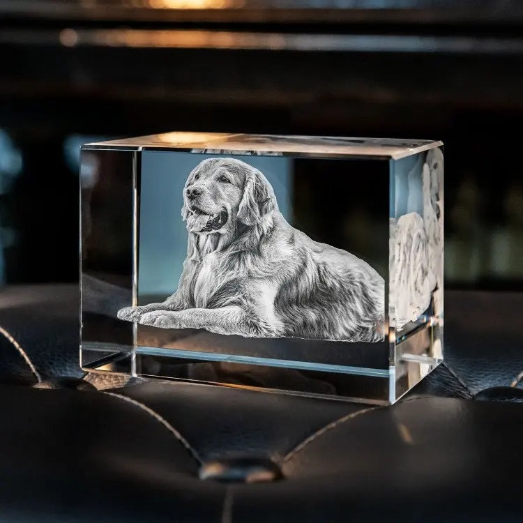 Crystal Cube Photo Album Sympathy Keepsake Pet Loss Gift
