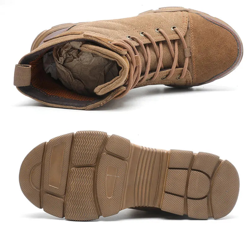 SUADEX Steel Toe Indestructible Work Boots for Men Safety Shoes