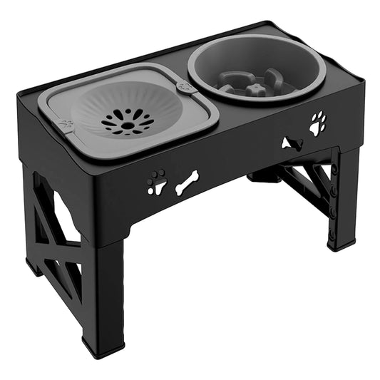 3 In 1 Pet Feeder With Adjustable Height Foldable Bowls