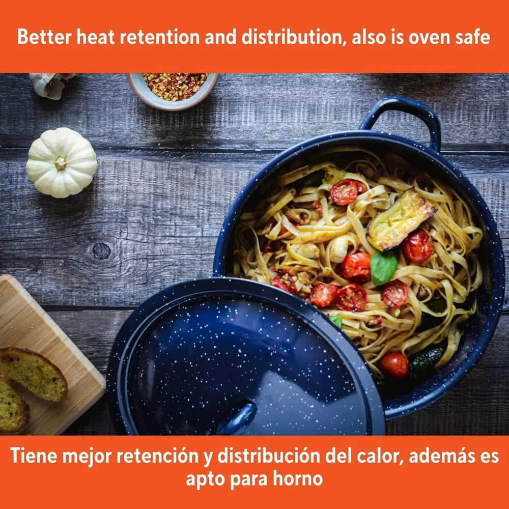 Enamel Stock Pot With Dual Handles Oven Safe Durable