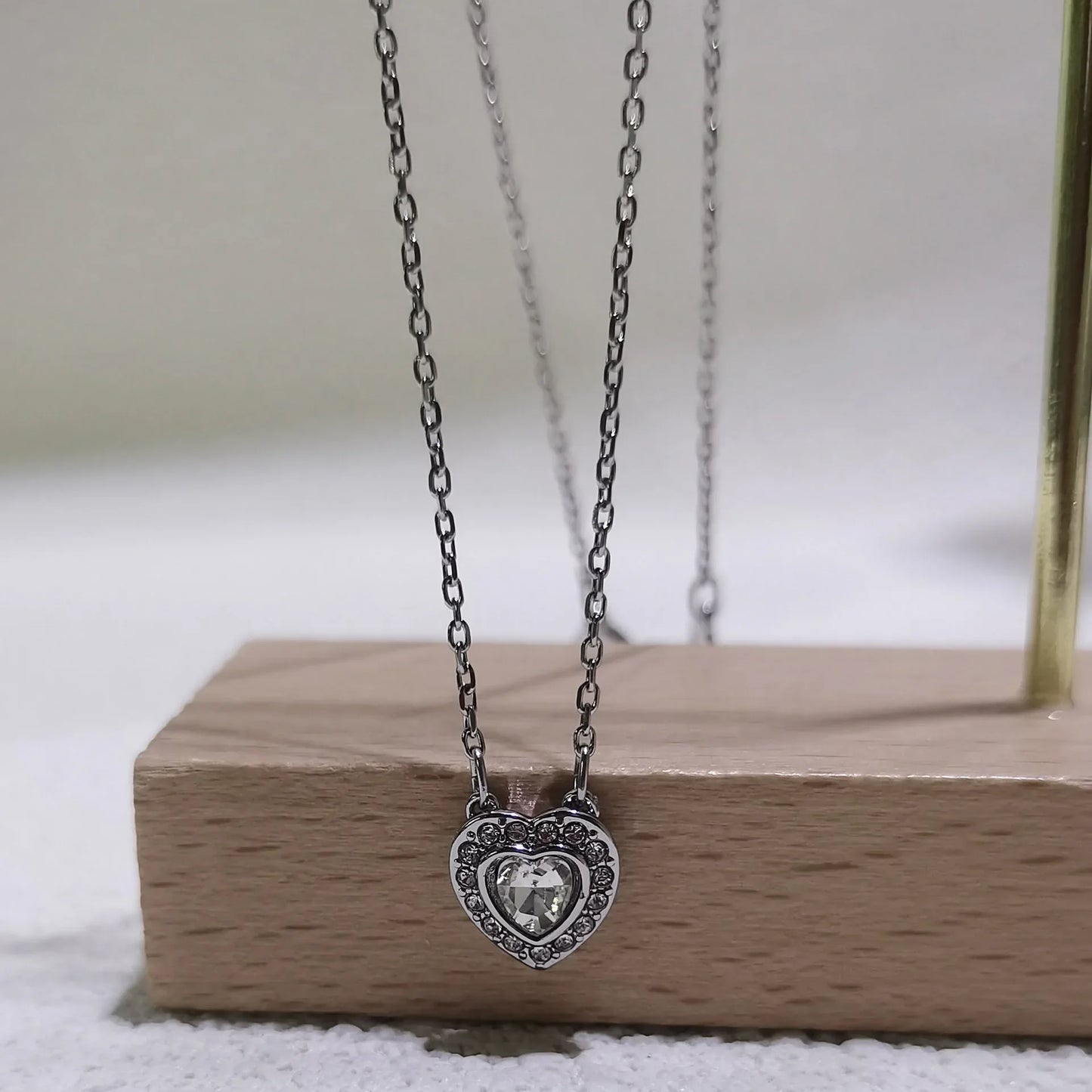 Crystal Heart Jewelry Set For Women Necklace Earrings Bracelet Ring