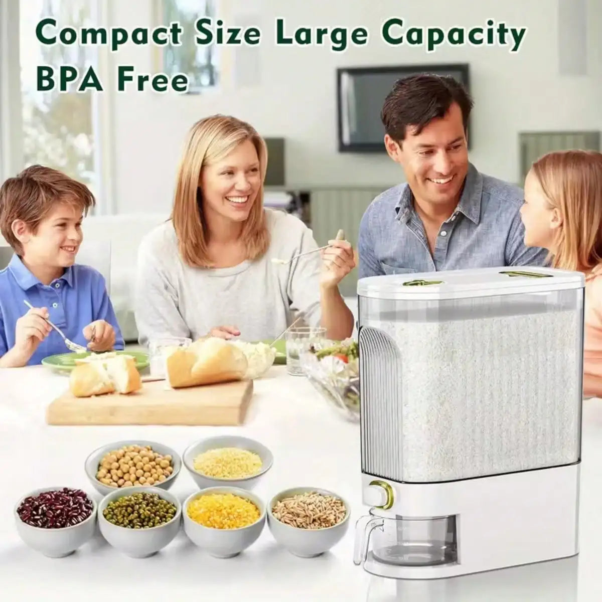 5 In 1 Grain Dispenser Storage Jar With Lids