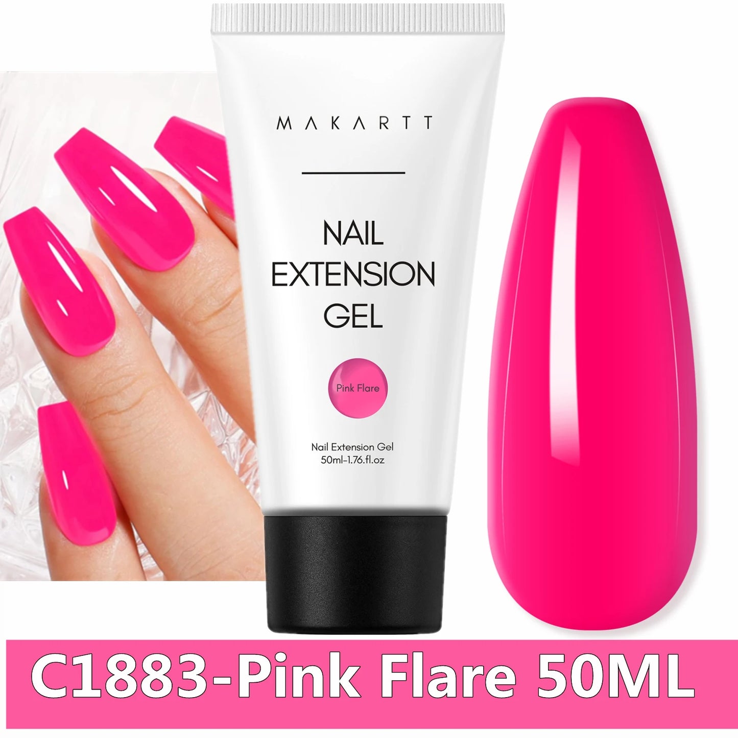 Makartt Poly Nail Extension Gel Clear Pink Builder For Beginners