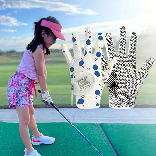 Kids Golf Gloves All Weather Soft Breathable Non Slip Pair