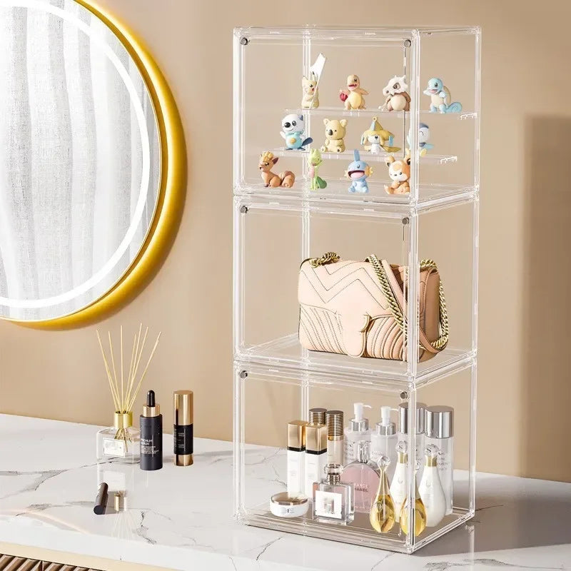 Clear Stackable Display Box With Interlayers For Figures And Collectibles