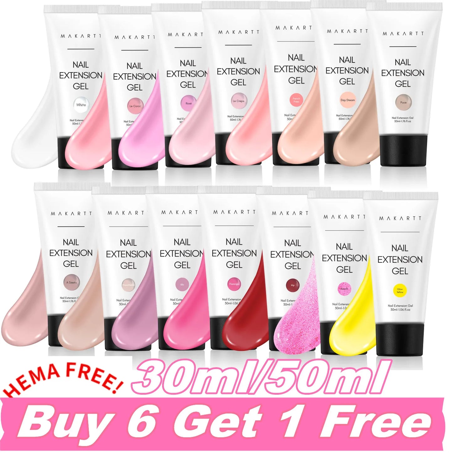 Makartt Poly Extension Nail Gel 50ml Acrygel Hard Gel Nails