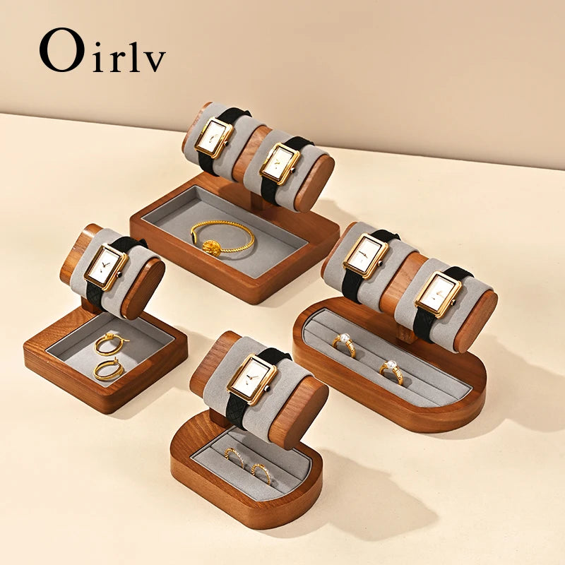 Oirlv Wooden Watch Display Stand Jewelry Organizer Rack