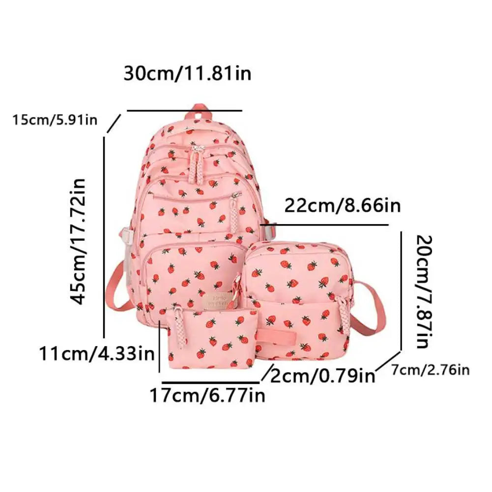 Bow Print Backpack Set With Crossbody Bag For Kids UltraDurablePremiumQualityMaterialConstruction