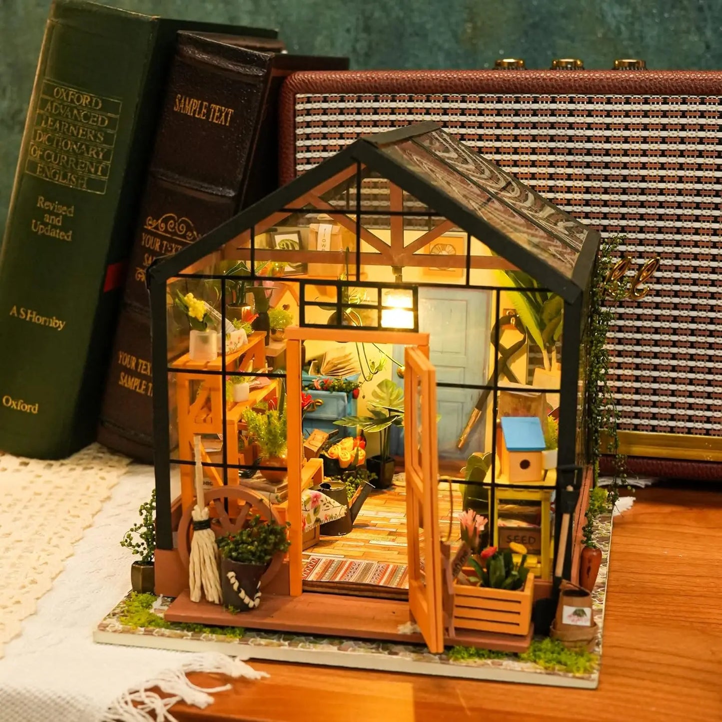 Robotime Cathy's Flower House DIY Dollhouse Kit With LED Lights