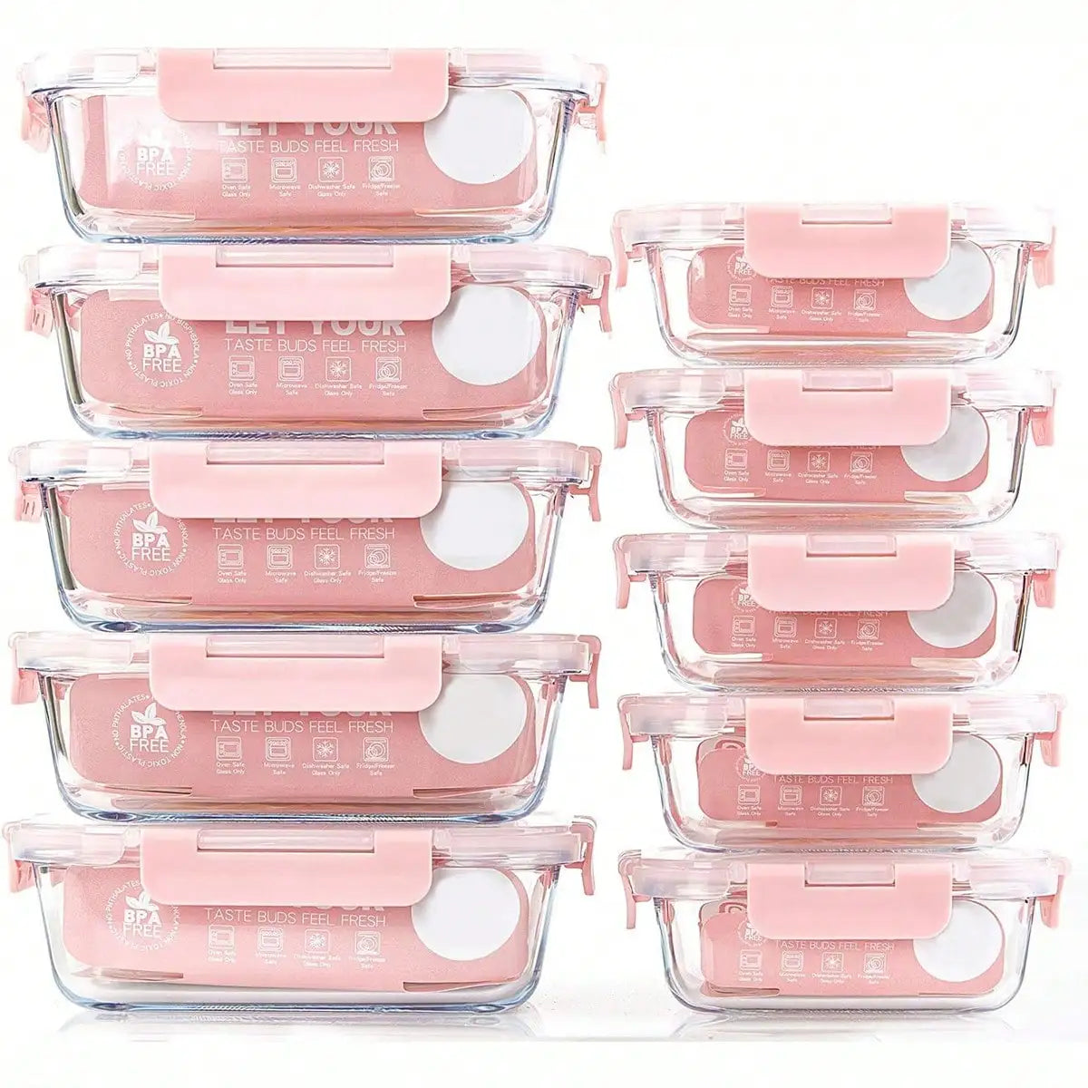 Glass Meal Prep Containers With Airtight Lids For Food Storage