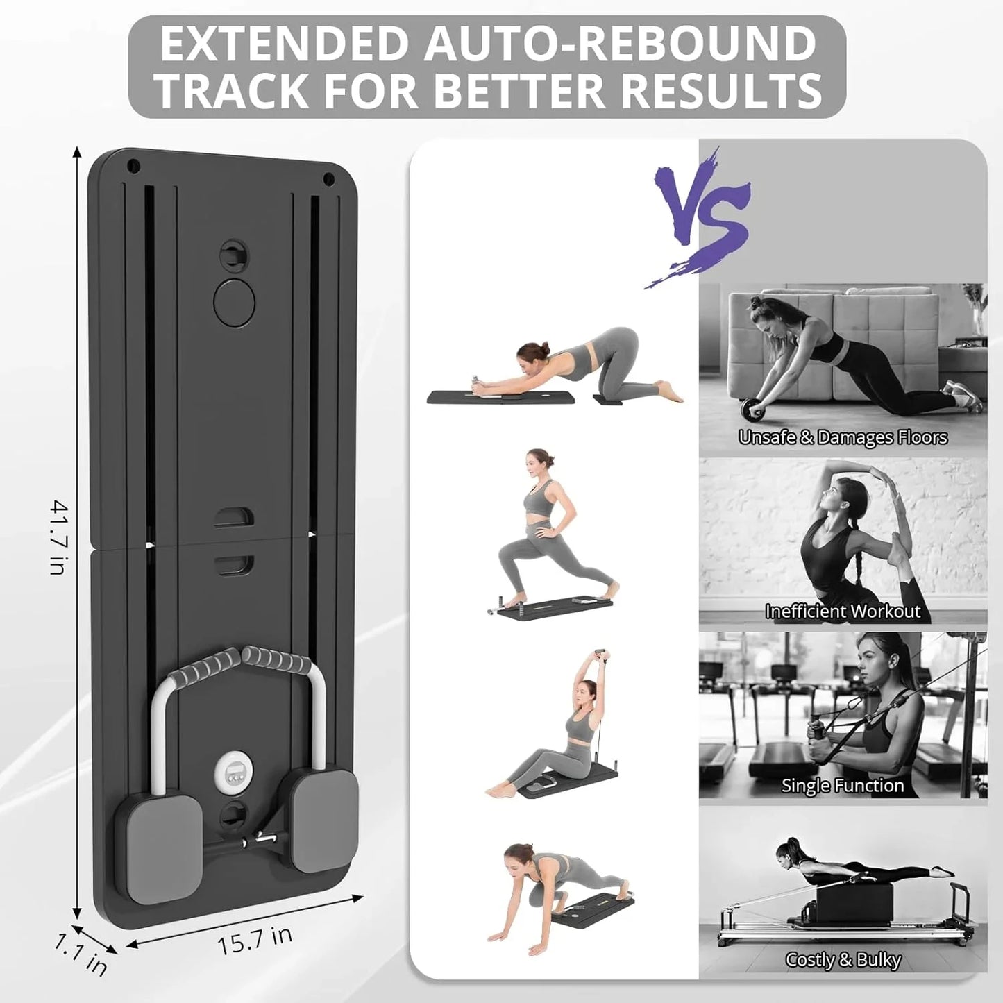 Foldable 8-In-1 Ab Board Core Strength Pilates Equipment For Home Gym