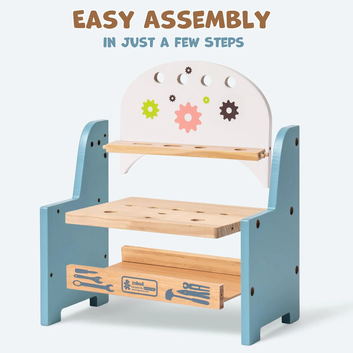 Robud Wooden Play Tool Workbench Set For Kids Montessori Toy