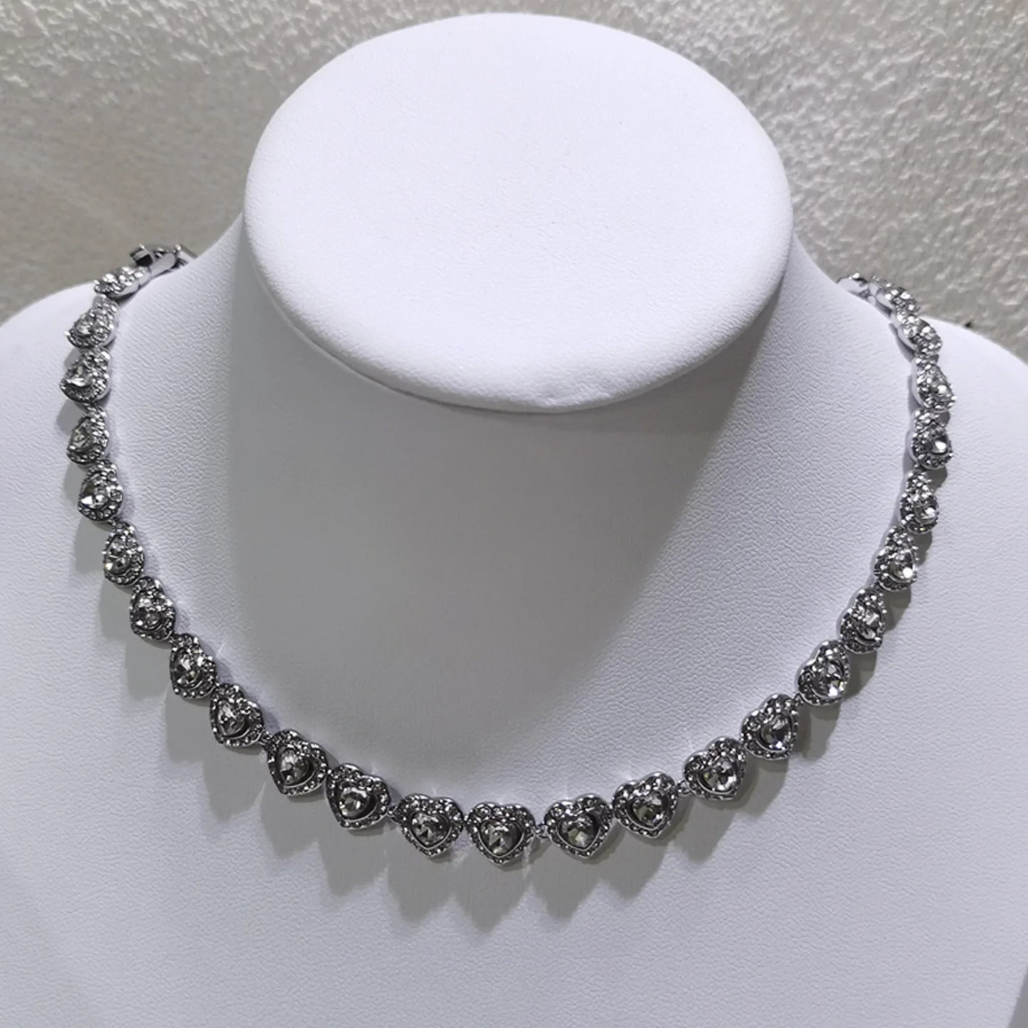 Crystal Heart Jewelry Set For Women Necklace Earrings Bracelet Ring
