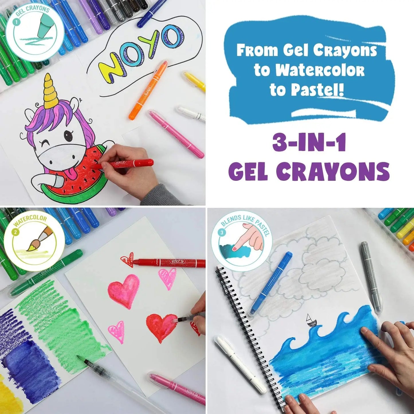Washable Gel Crayons Set For Children Creative Art