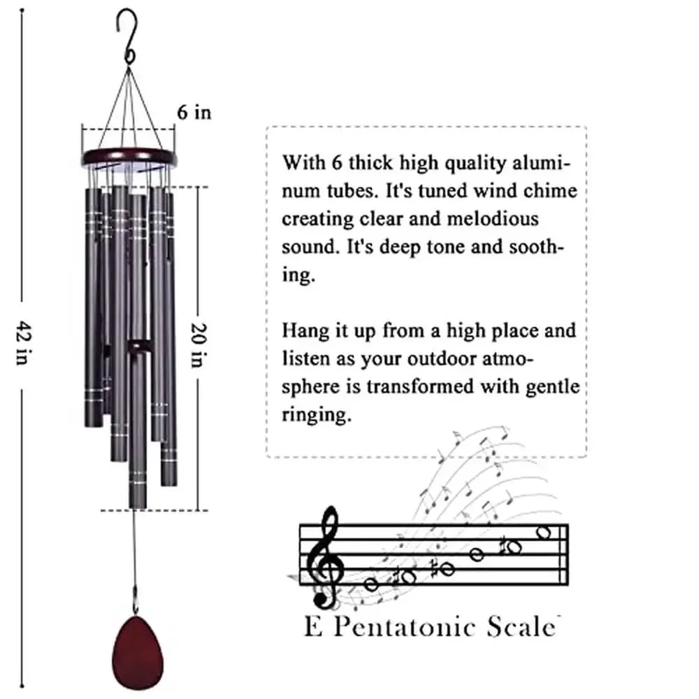 Large 42 Inch Deep Tone Wind Chimes Outdoor Decor Memorial