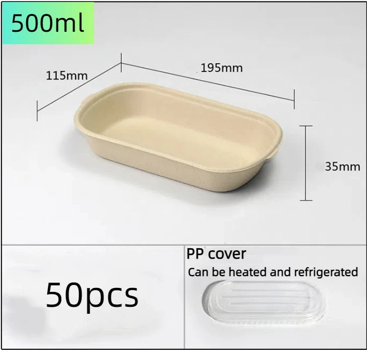 Biodegradable Bamboo Pulp Bento Lunch Boxes Disposable Food Containers