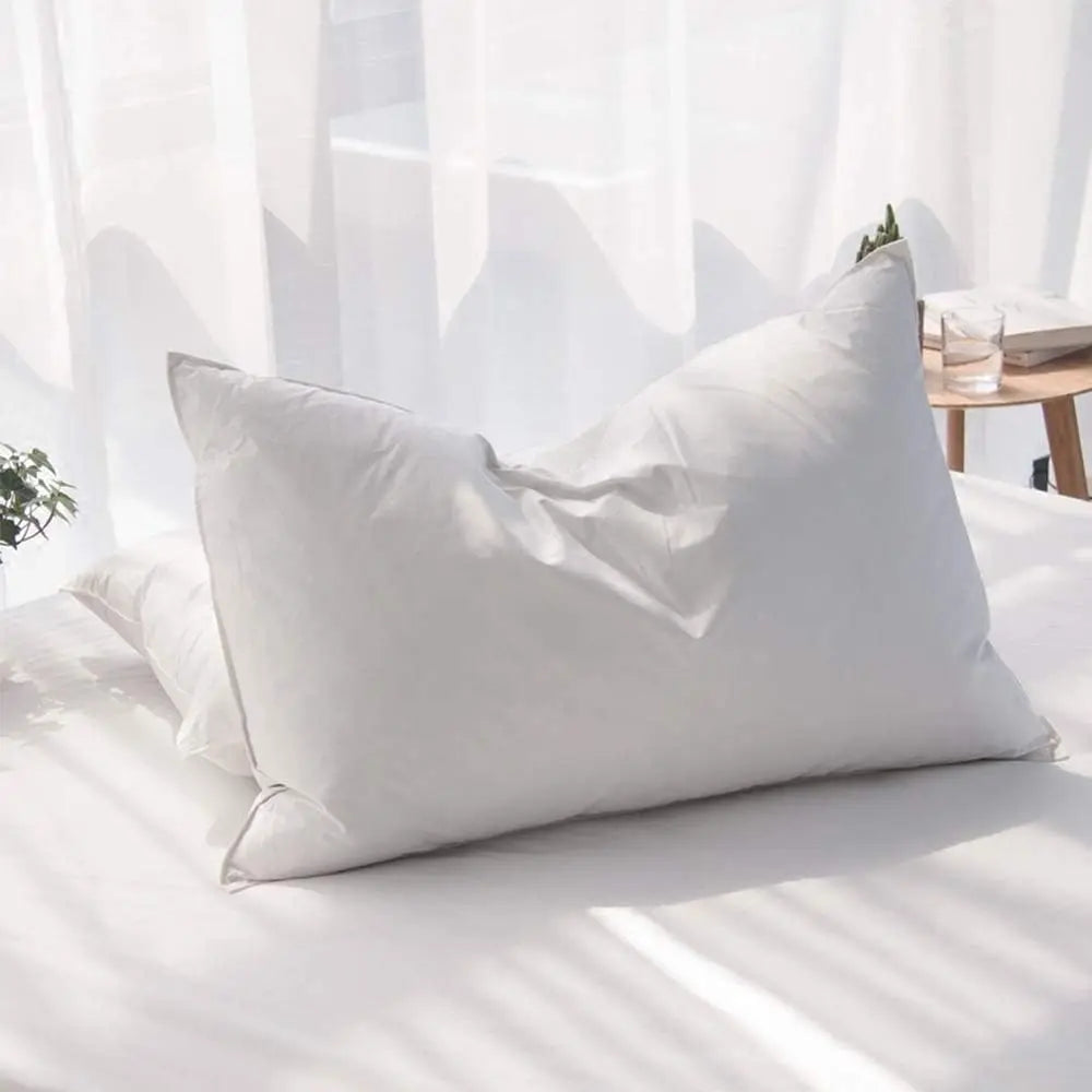 Duck Feathers and Down Pillows With Cotton Cover Set of 2