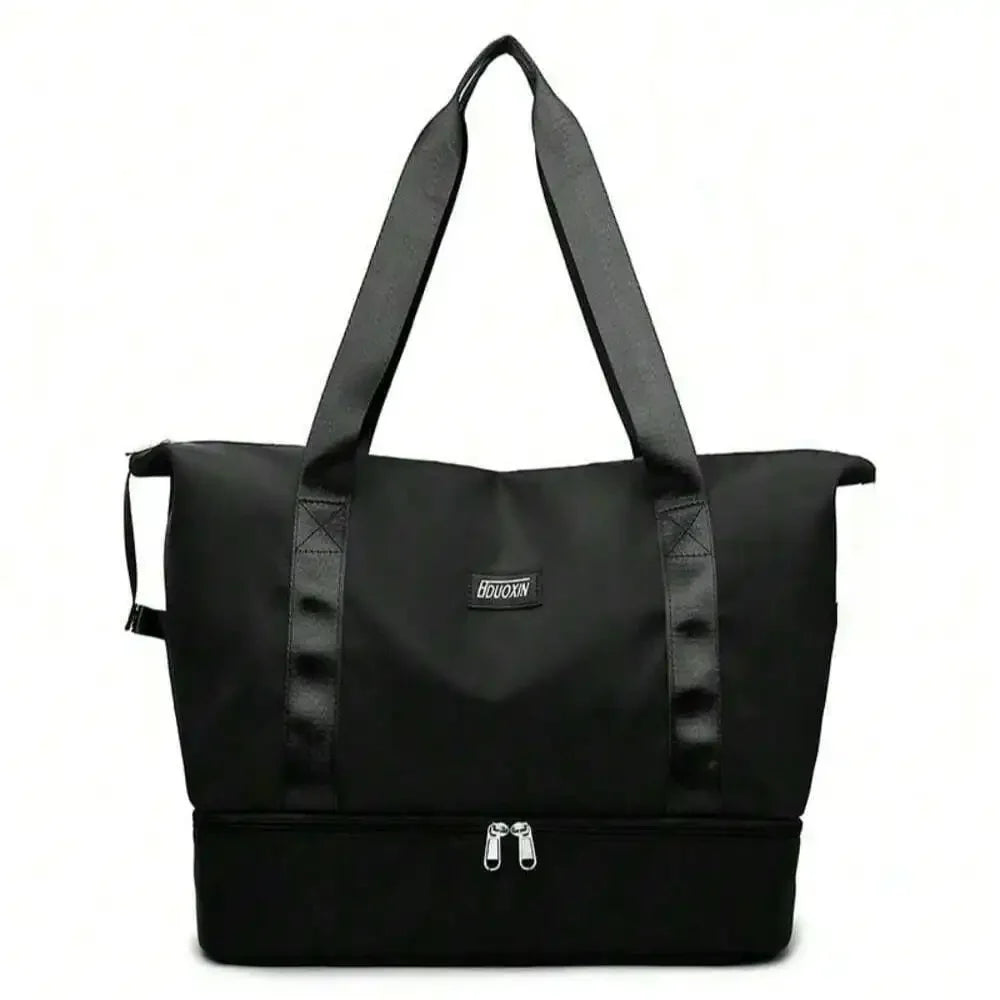 Expandable Weekender Tote Bag With Separate Shoe Compartment For Gym