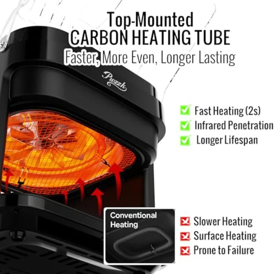 5 8QT Glass Air Fryer Non Toxic Basket Infrared Heating