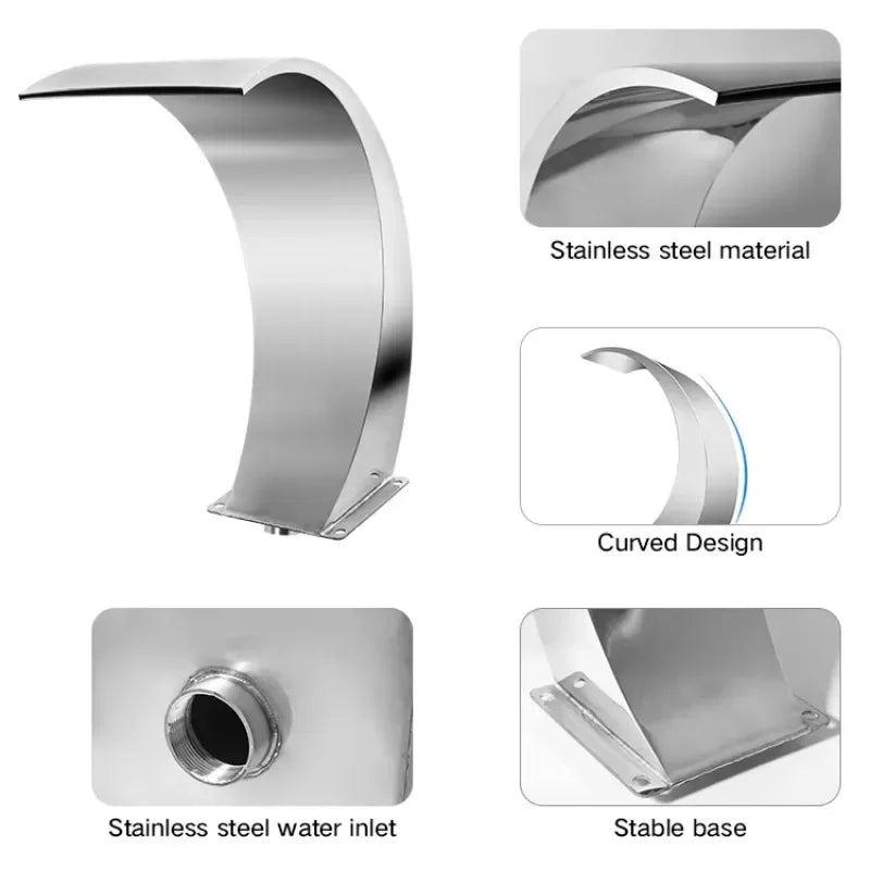 Stainless Steel Pool Fountain Waterfall Arc for Outdoor Spa