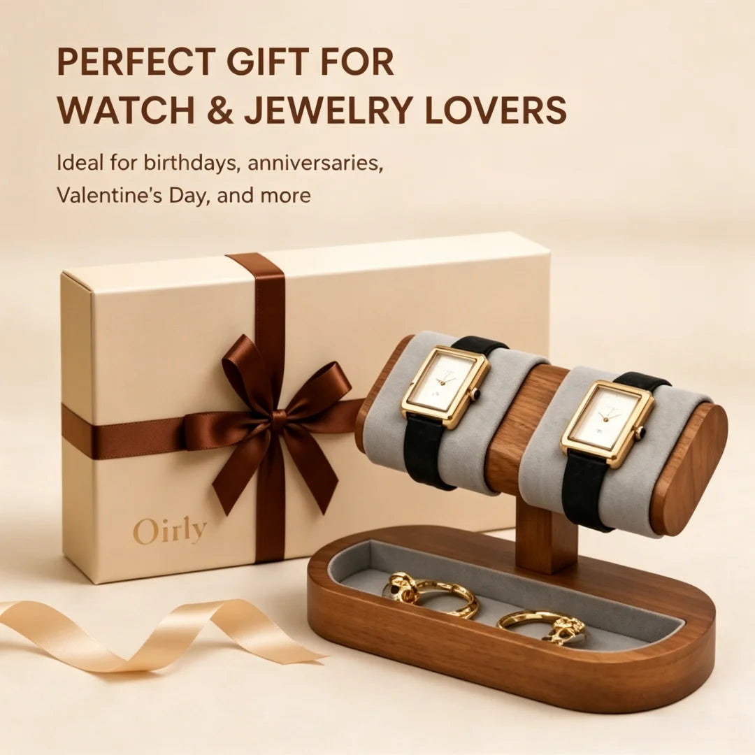 Oirlv Wooden Watch Display Stand Jewelry Organizer Rack