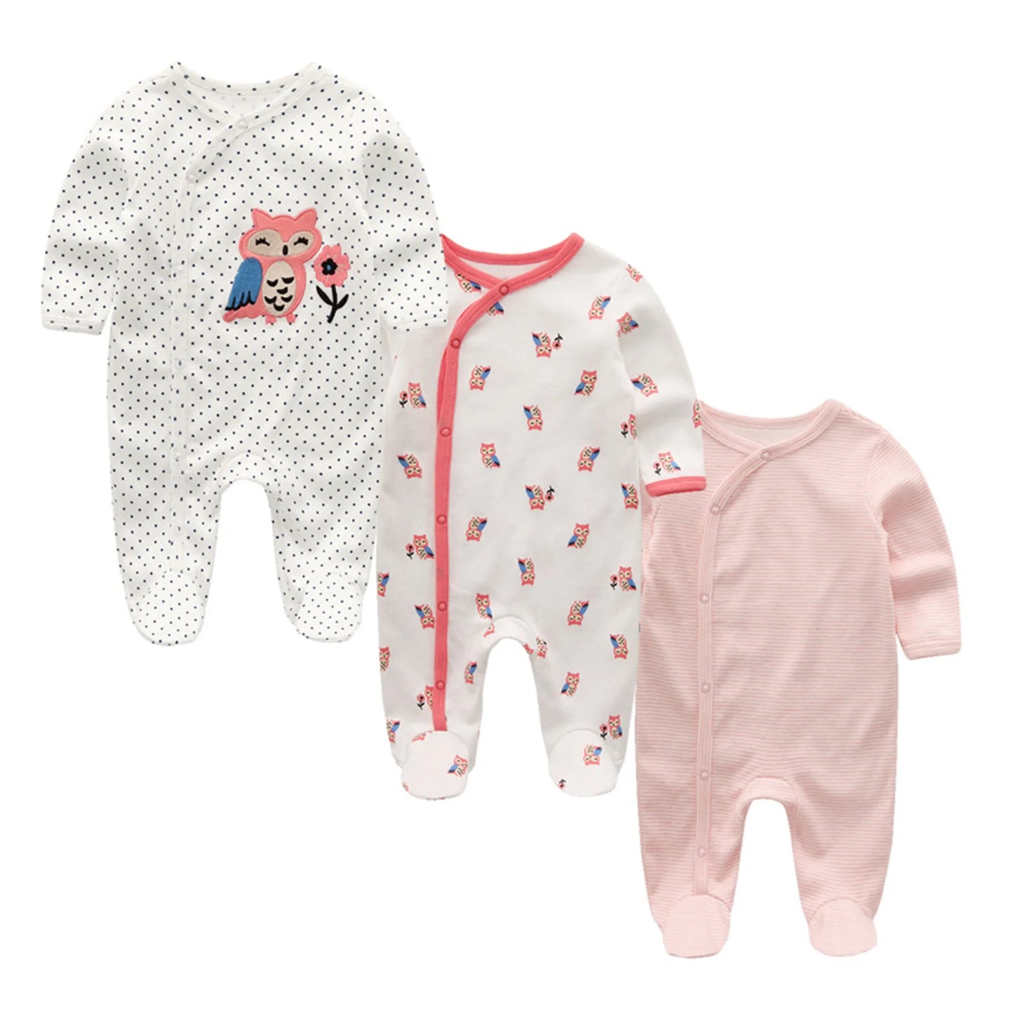 Unisex Cotton Baby Romper Set For Newborns Three Pieces