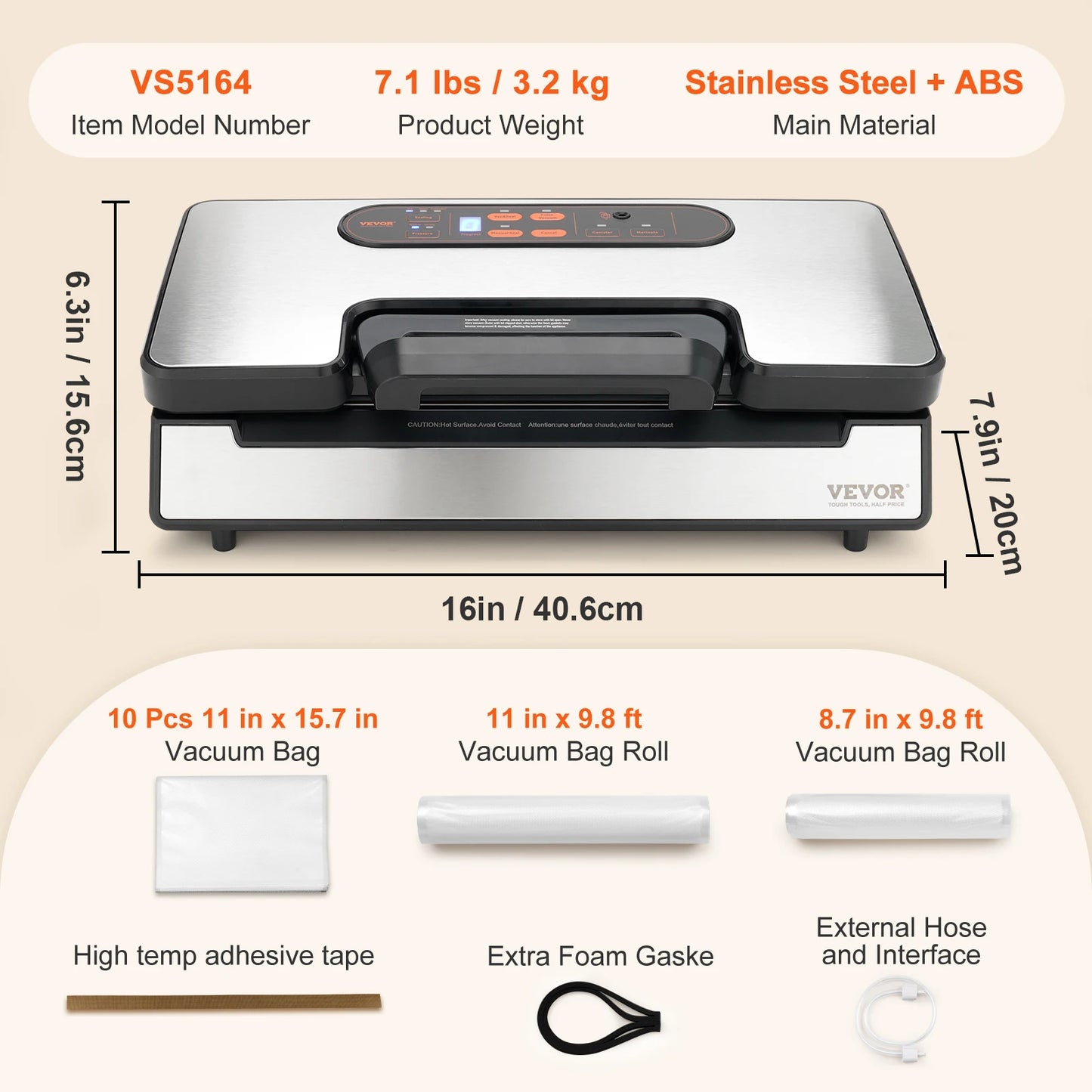 SucceBuy Commercial Vacuum Sealer Machine Multifunction With Bag Roll Cutter