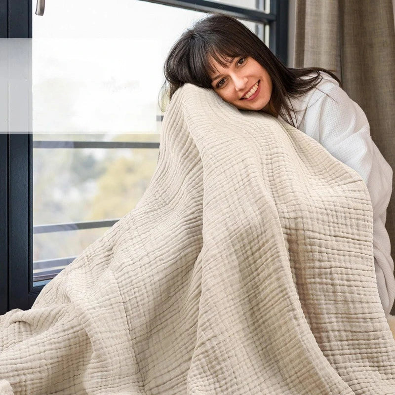 OIMG Cotton Muslin Baby Blanket For Gentle Comfort