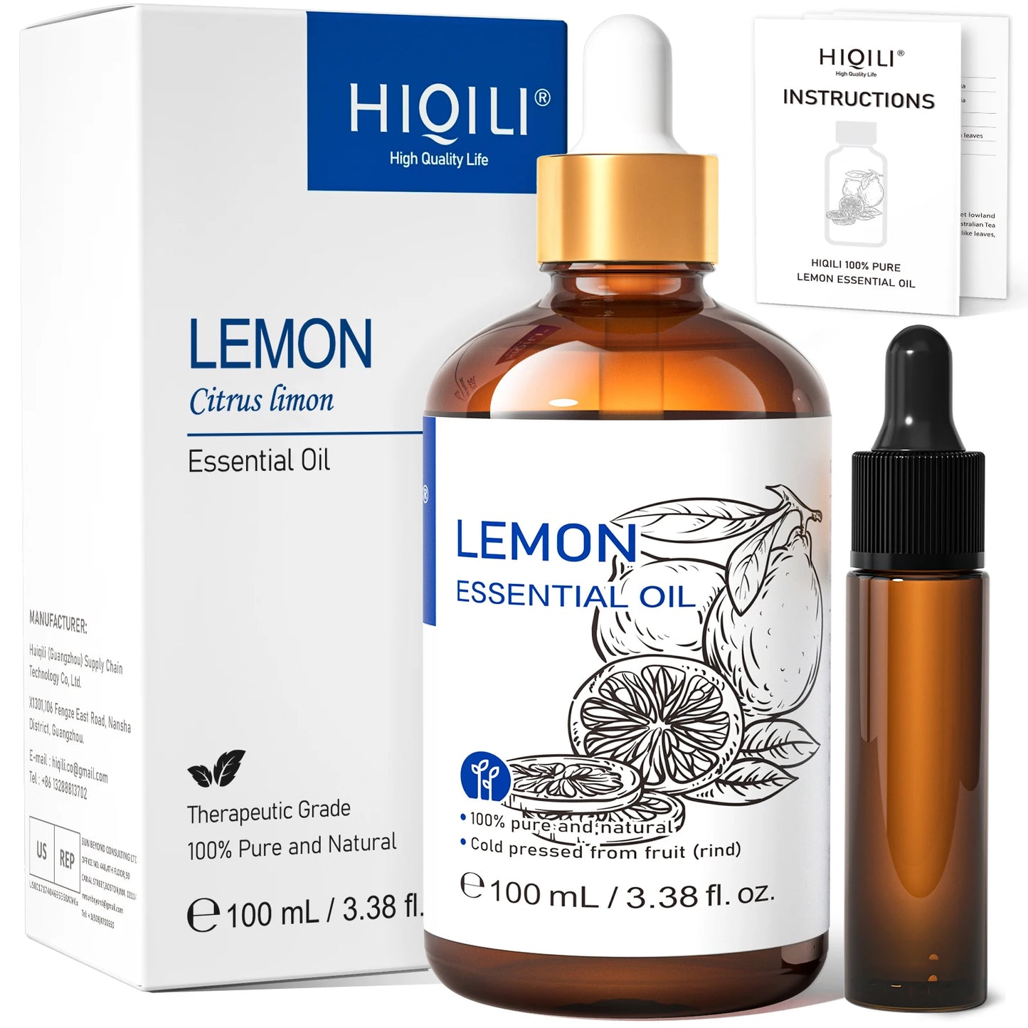 Hiqili Grapefruit Essential Oil 100ml Pure For Skin Care