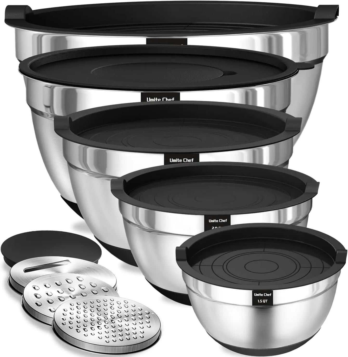 8 Piece Stainless Steel Mixing Bowls Set With Lids