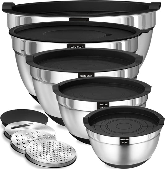 8 Piece Stainless Steel Mixing Bowls Set With Lids