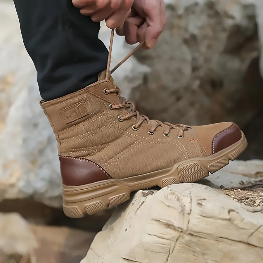 Men Steel Toe Work Boots Anti Smash Piercing Non Slip