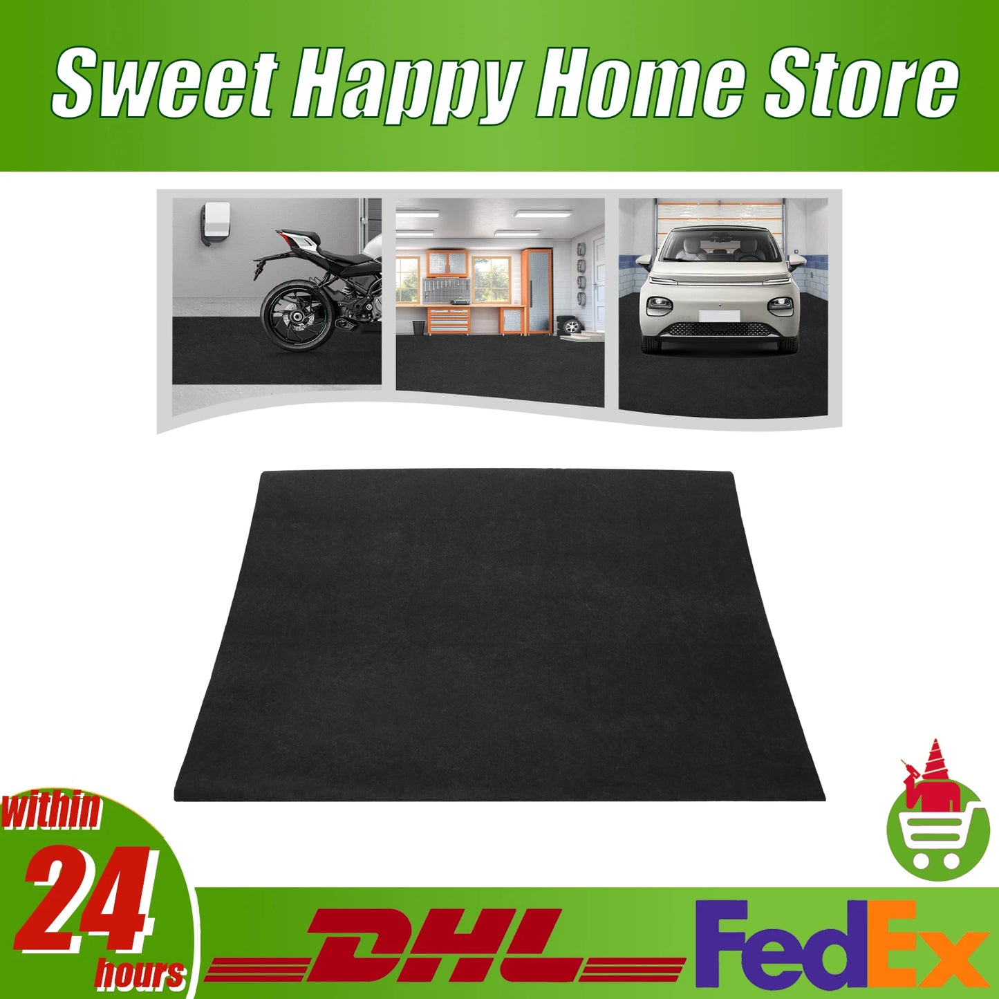 Non-Slip Garage Floor Mat Waterproof Non-Woven Protection