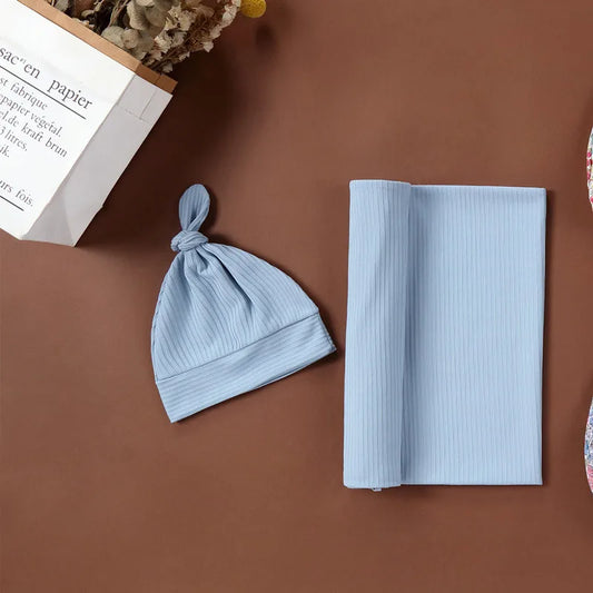 Solid Color Newborn Photography Blanket Headband Set