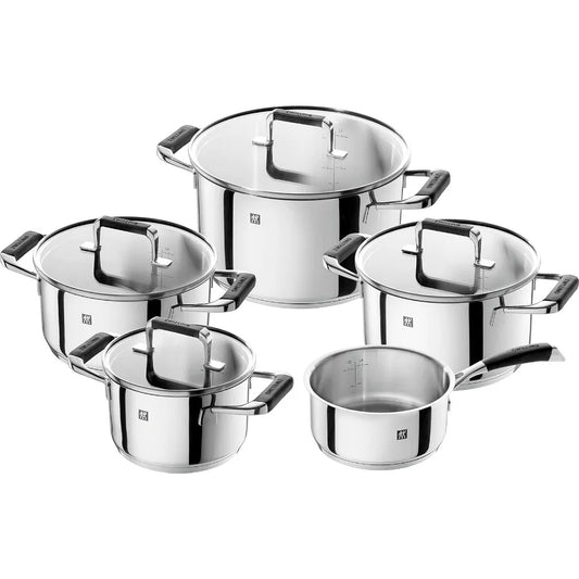 Cornelia Poletto Five Piece Stainless Steel Induction Saucepan Set