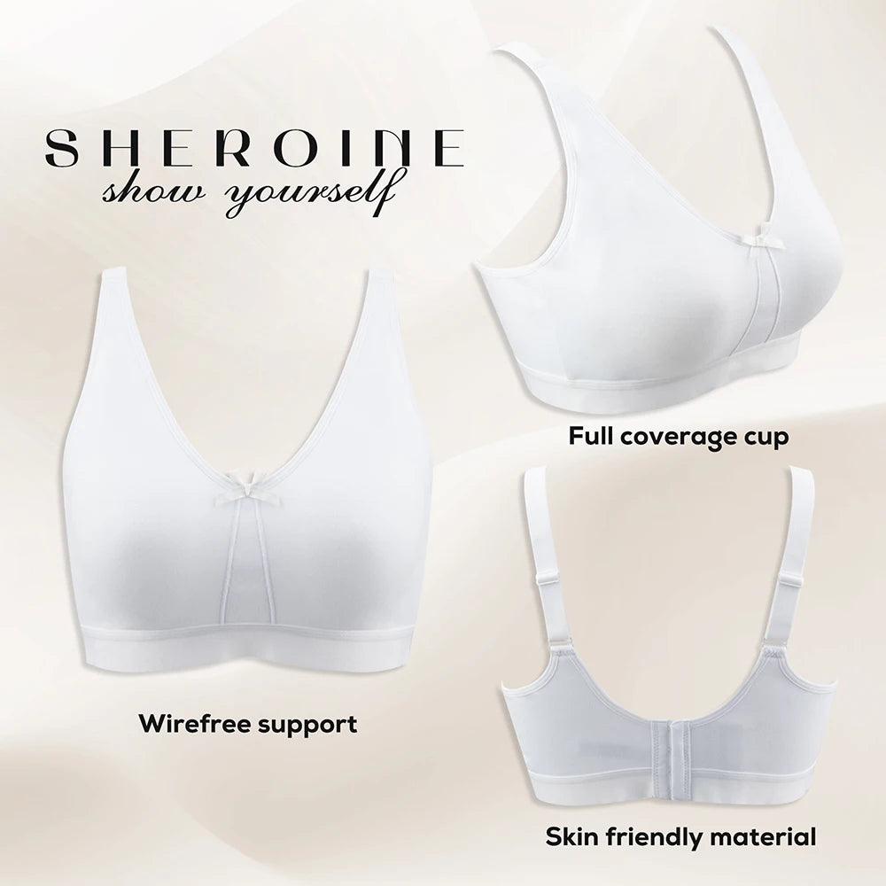 Sheroine Women Wirefree Cotton Bra For Full Coverage Comfort