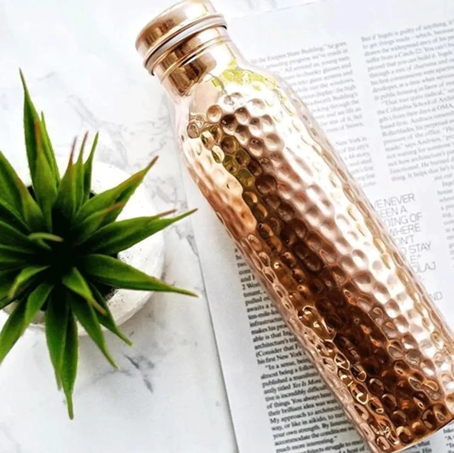 Hammered Copper Water Bottle Pure Copper Vessel Ayurvedic Leak Proof