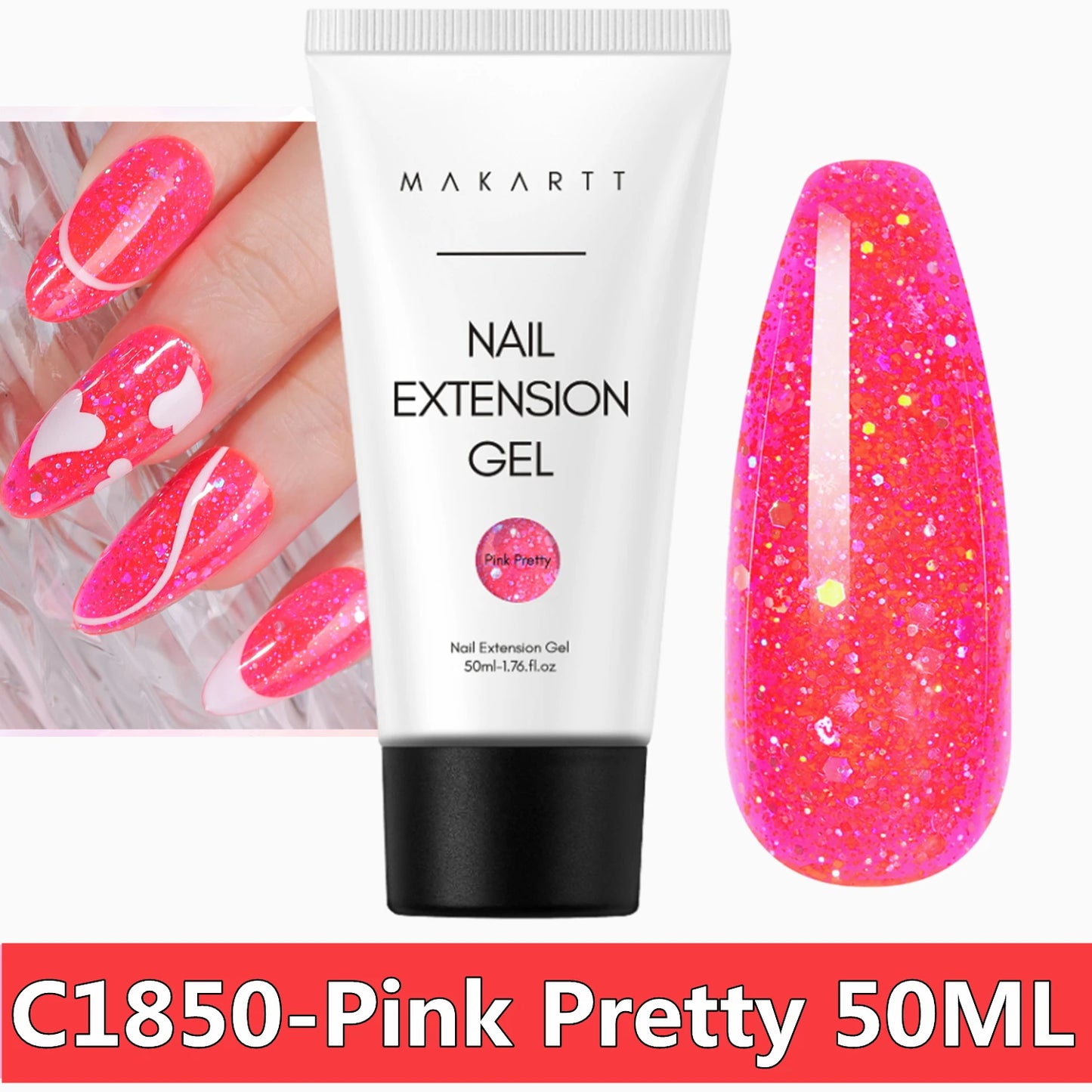 Makartt Poly Nail Extension Gel Clear Pink Builder For Beginners