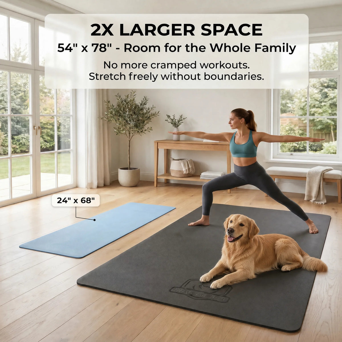 Hapbear Extra Wide Large Yoga Mat TPE Eco-Friendly Non-Slip