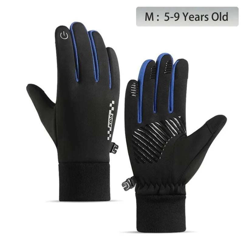 Kids Winter Padded Gloves Waterproof Touchscreen Non-Slip Outdoor