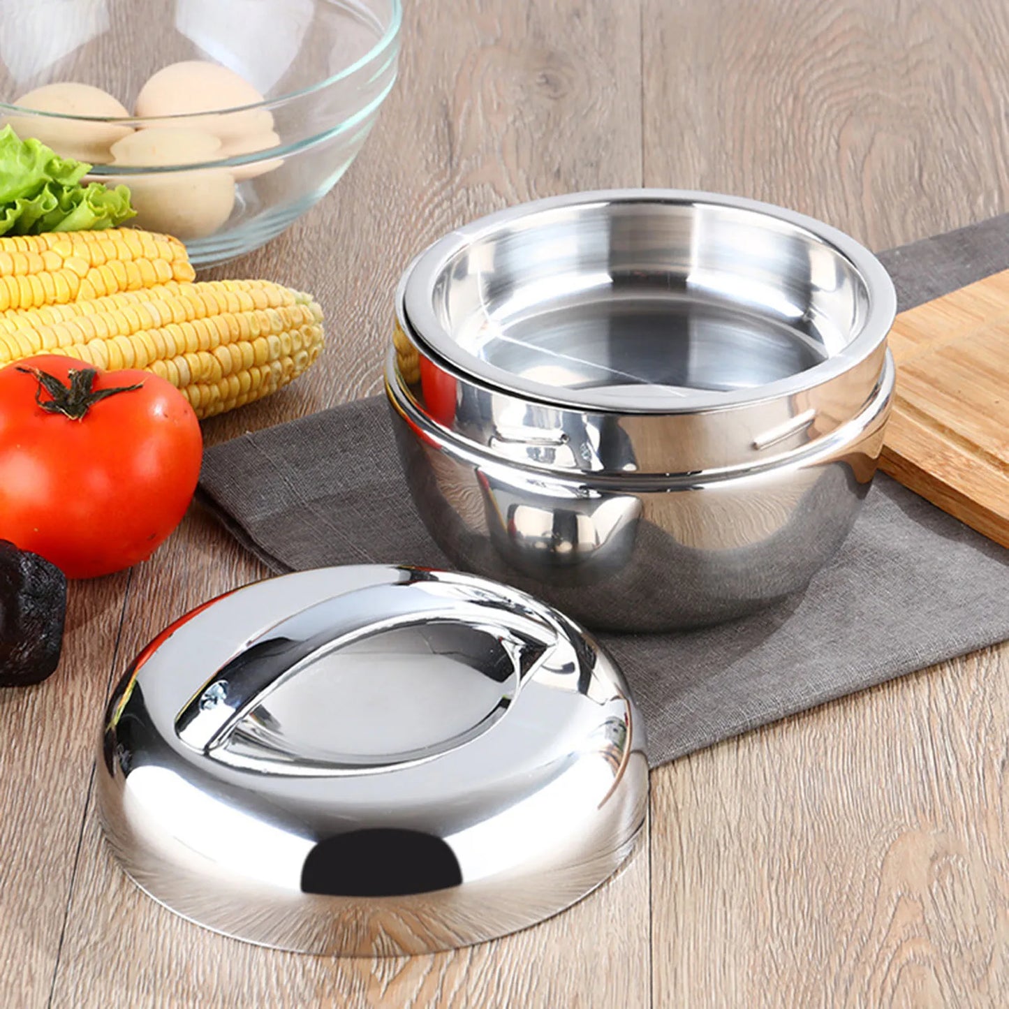 Portable Stainless Steel Insulated Lunch Box Bento 800ml