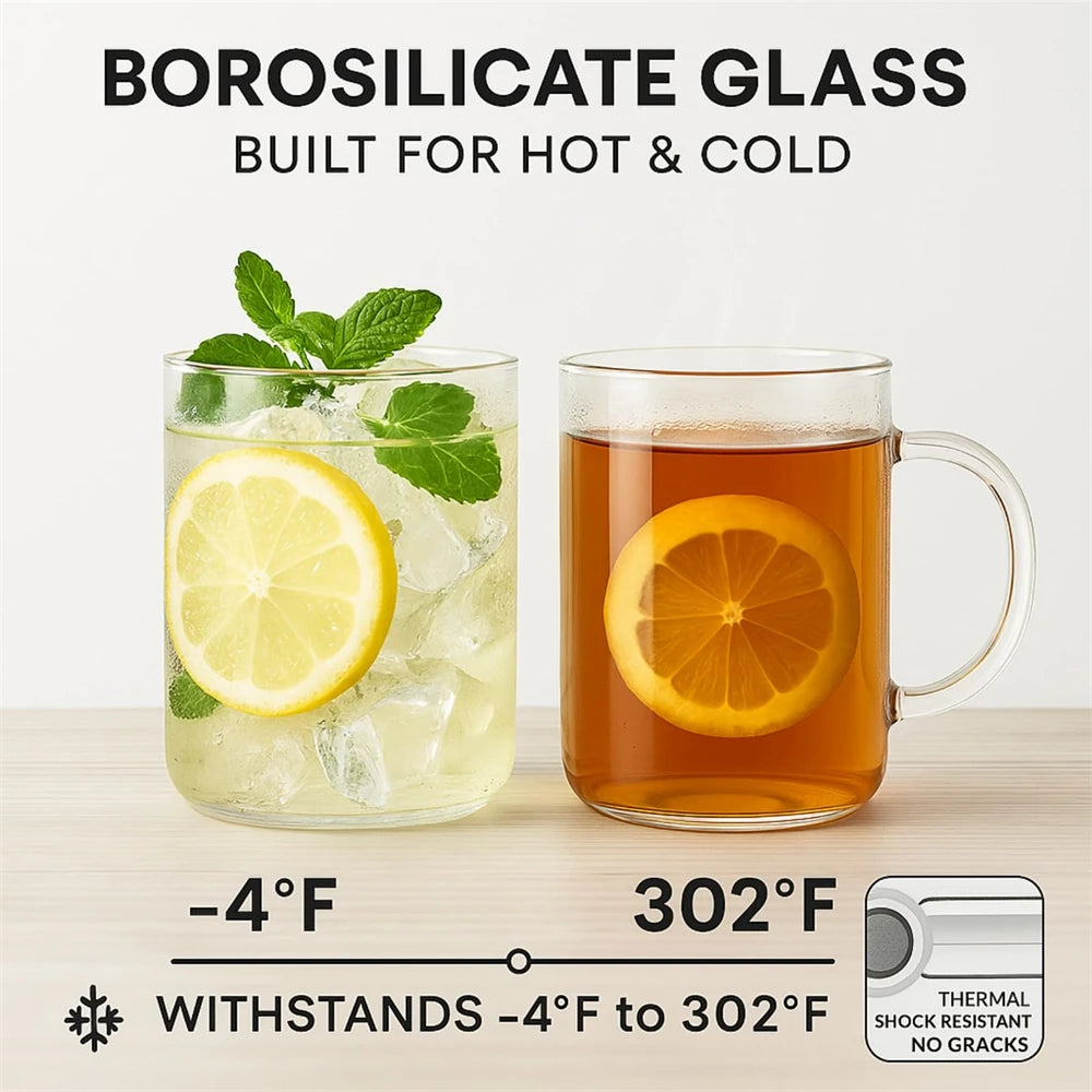 Glass Tumbler With Lid And Straw For Hot And Cold Drinks