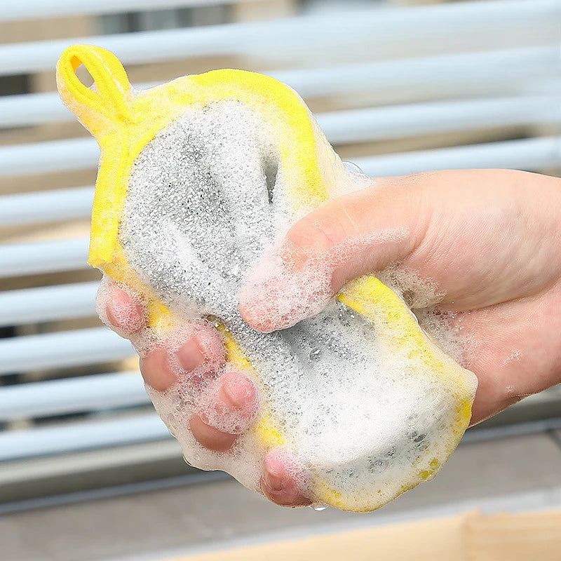 BZEQ Double Sided Dishwashing Sponges Set With Nylon Scrubbers