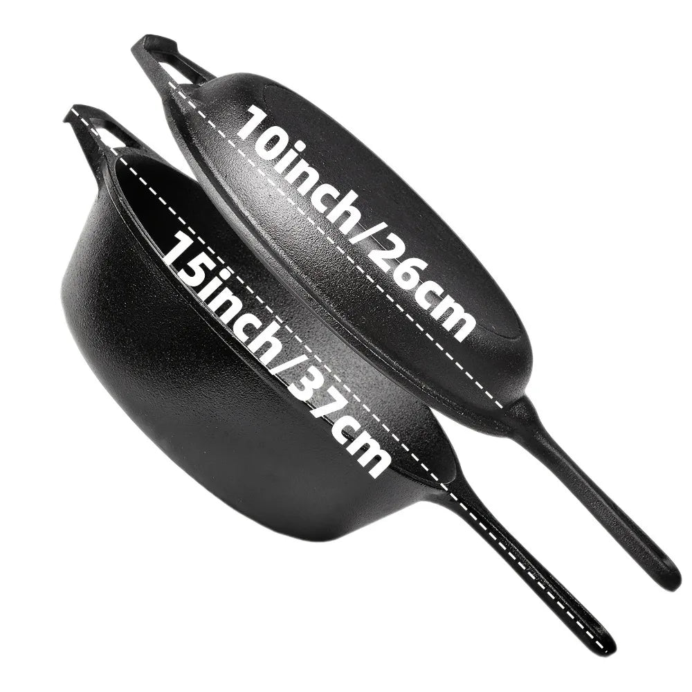 AEDG Cast Iron Skillet Set Pre-Seasoned Heavy-Duty Pans