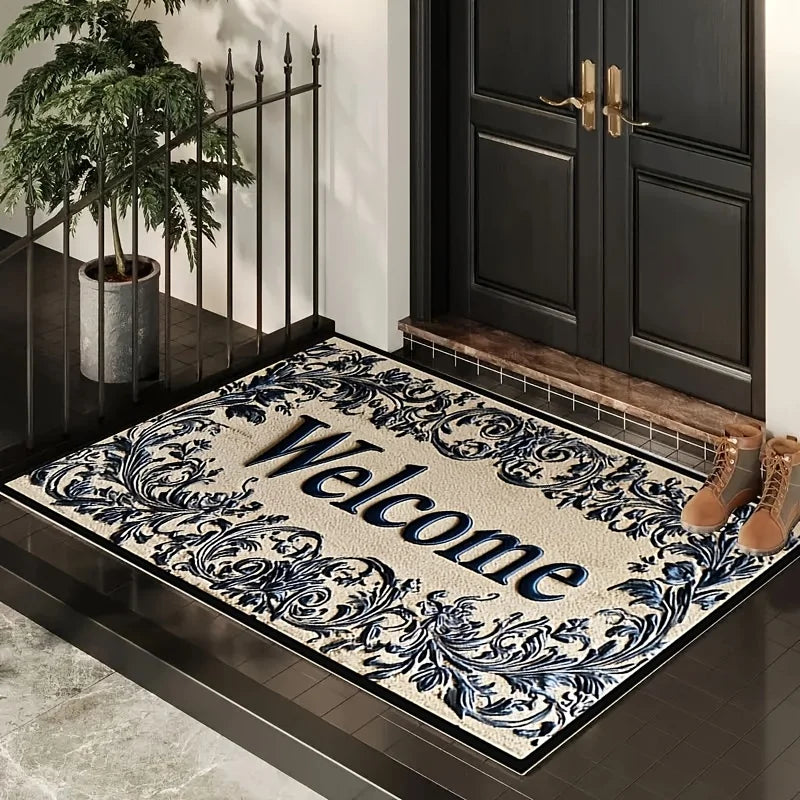 Welcome Flannel Bottom Carpet For Living Room Entryway Mat
