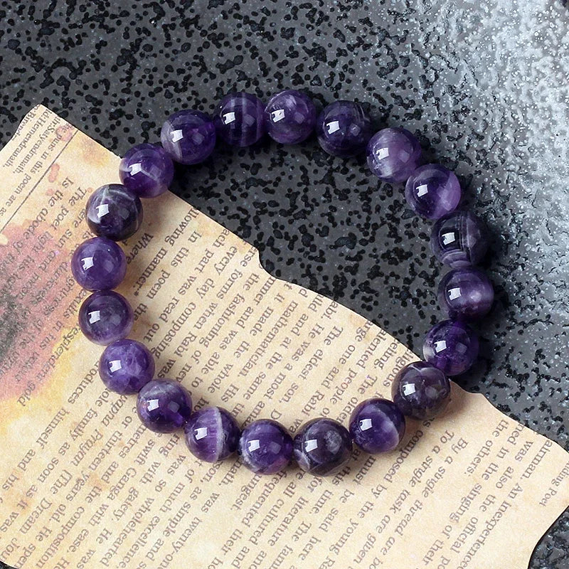 Dream Amethyst Reiki Bracelet For Women Natural Stone Beads