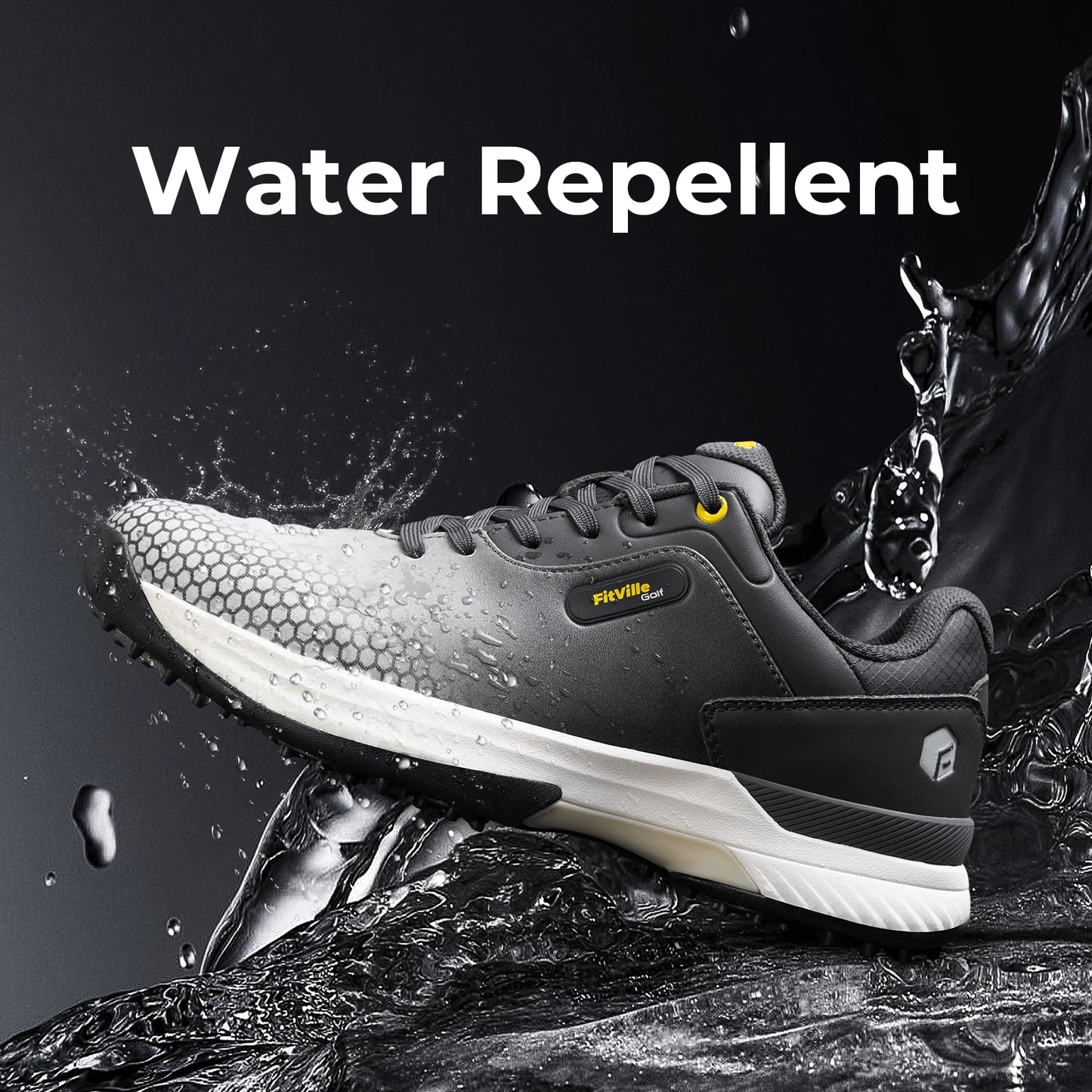 FitVille Wide Mens Golf Shoes Pickleball Non Slip Comfort For Sports