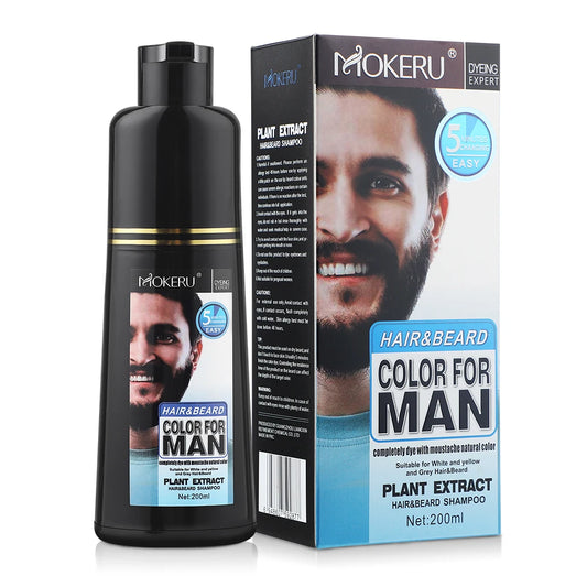 Beard Dye Shampoo Black Color For Men Grey Hair Repair