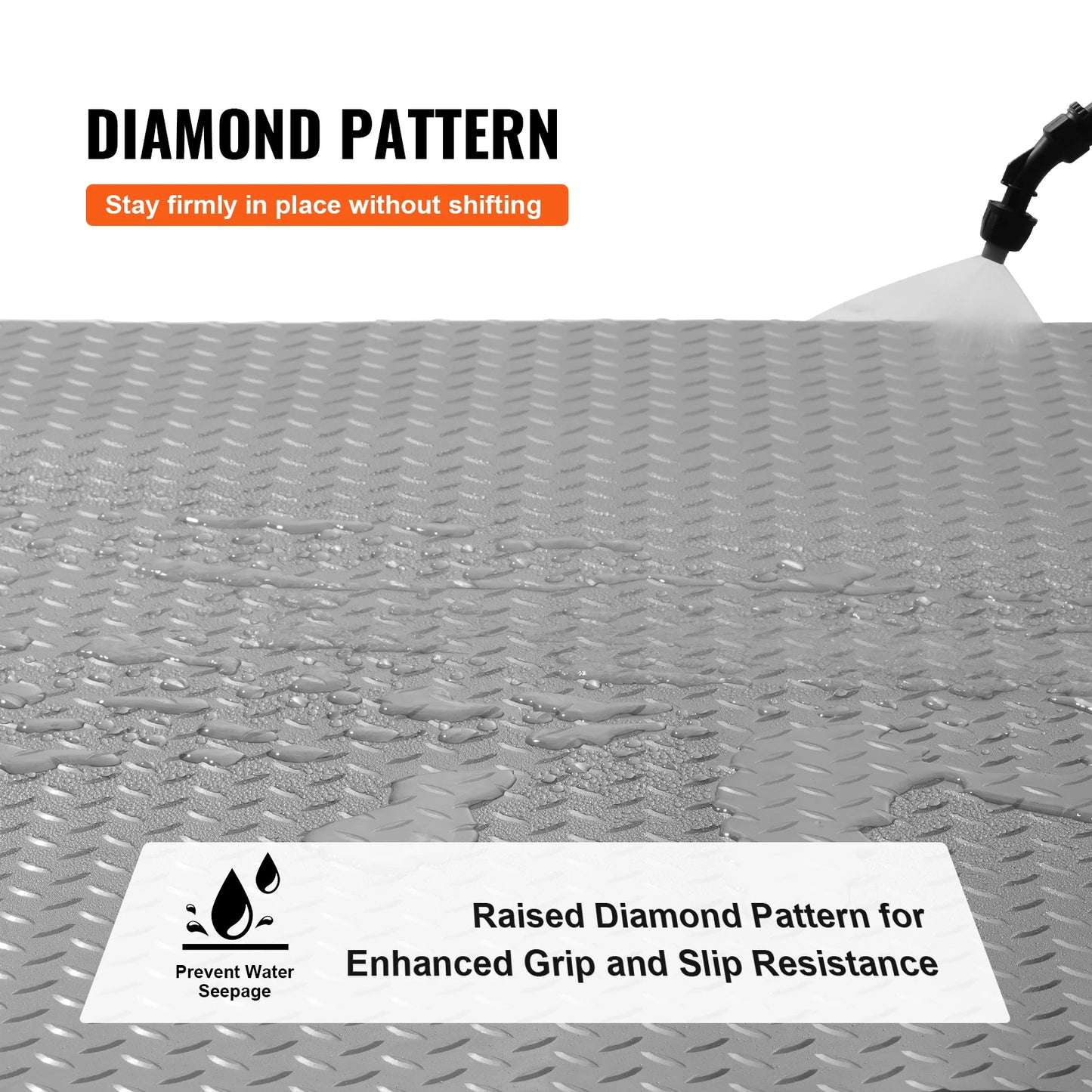 NONECN SucceBuy PVC Garage Floor Mat Non Slip Diamond Texture